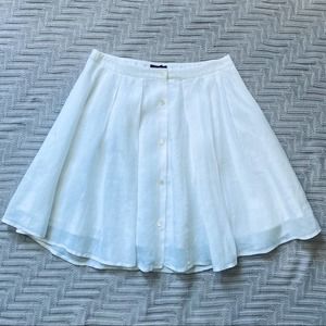 Theory white button front skirt